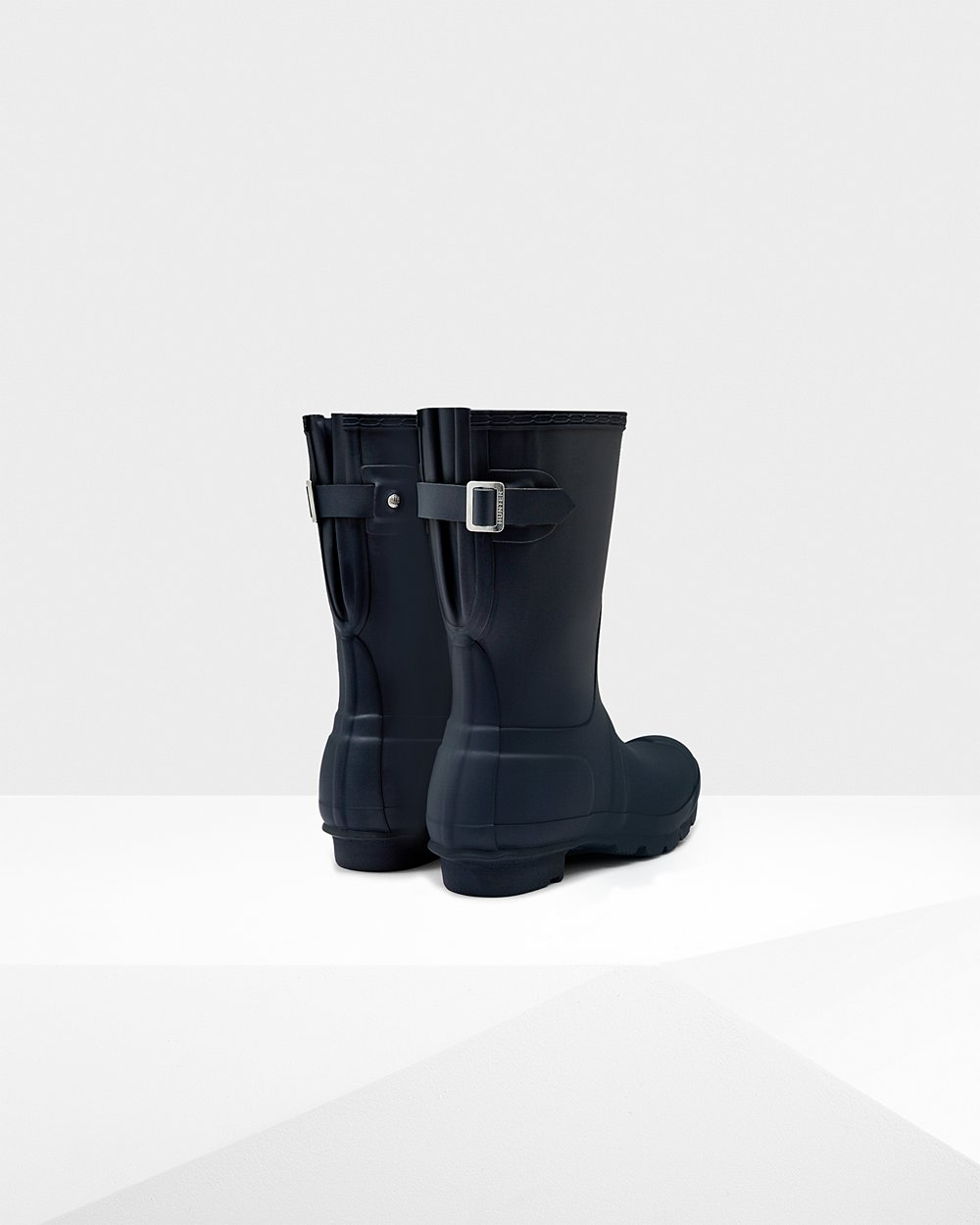 Women Hunter Original Back Adjustable | Short Rain Boots Navy | NZ-34597-LIDY